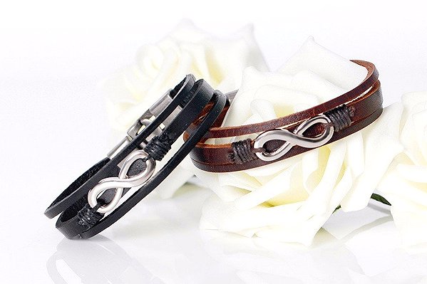 Predator Q1 Urban Edge Men's Infinity Bracelet, Brown 23cm.