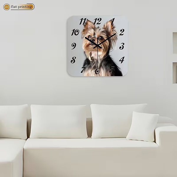 Wall Clock Predator Q1 Wall Clock with Yorkshire Terrier Design 30 cm × 30 cm ...