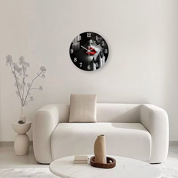 Wall Clock Predator Q1 Wall clock female face with red lips, 30 cm × 30 cm ...