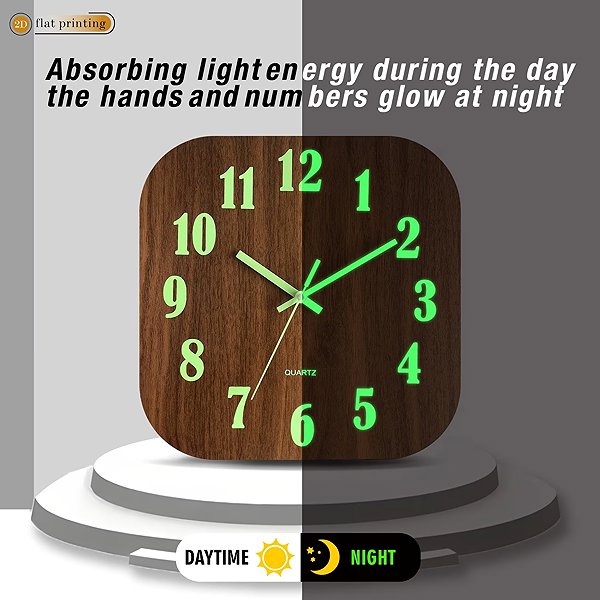 Wall Clock Predator Q1 Wall clock, Tuscan, luminous, square, 30 cm × 30 cm ...