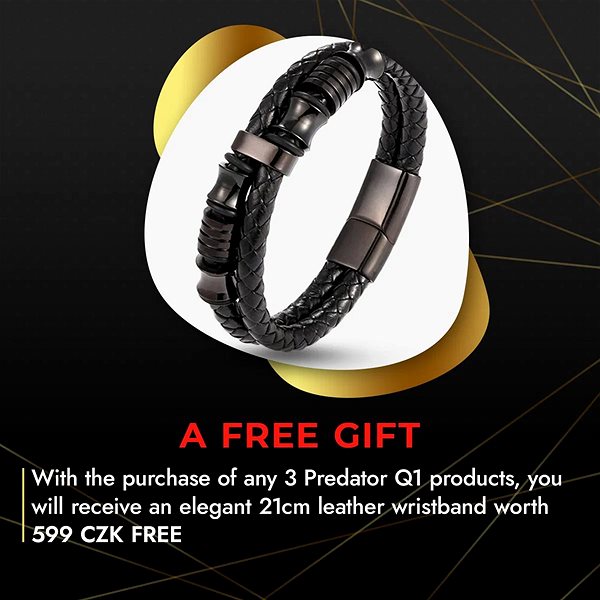 Predator Q1 Playboy Elegant Leather Bracelet 23cm Brown .
