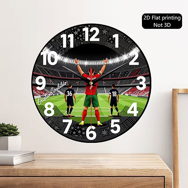 Wall Clock Predator Q1 Wall Clock with Football Stadium Design, Ronaldo 30 × 30 cm ...