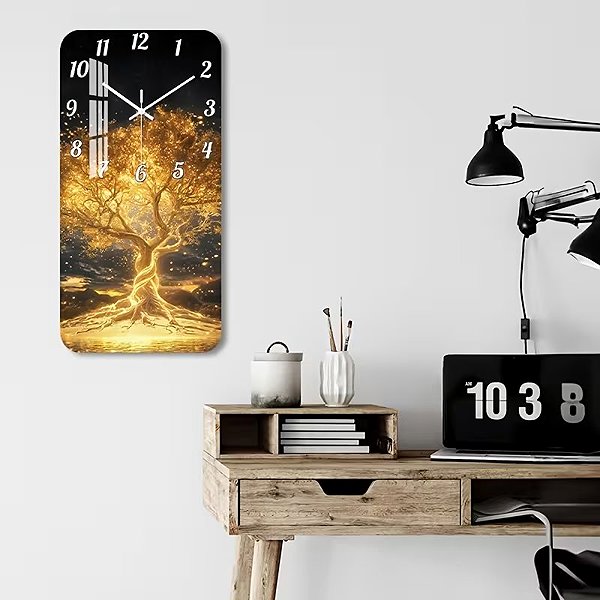 Wall Clock Predator Q1 Wall Clock, Tree of Life, 58 cm × 29 cm ...