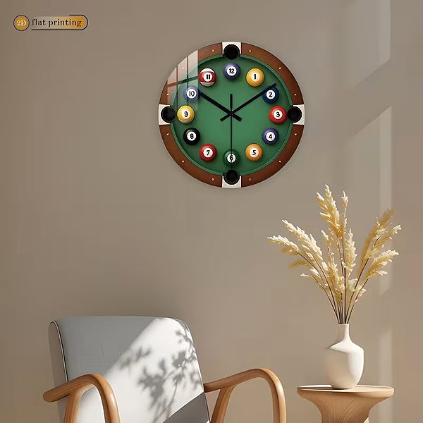 Wall Clock Predator Q1 Wall Clock sports motif billiards 35 cm × 35 cm ...