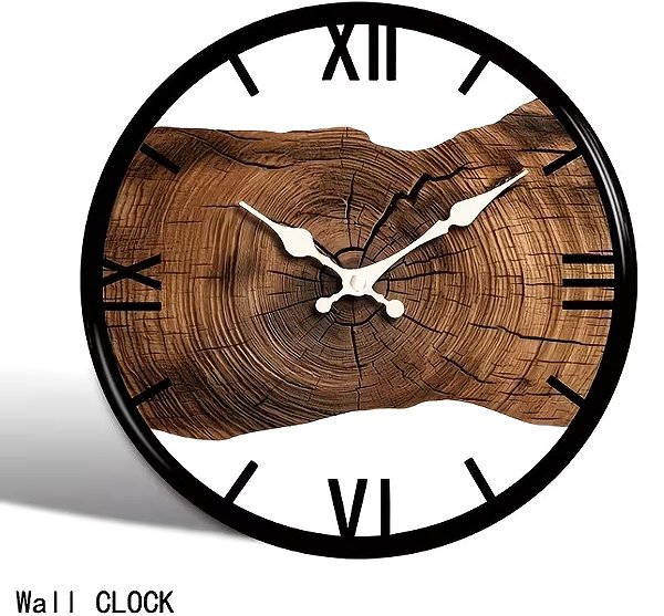 Wall Clock Predator Q1 Wooden wall clock with Roman numerals 28,5 cm × 28,5 cm ...