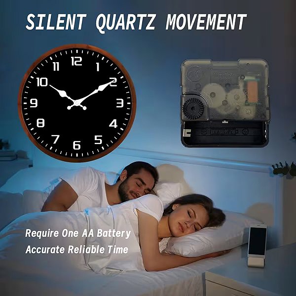 Wall Clock Predator Q1 Wall Clock - mnimalistic black and white design, black 30 cm × 30 cm ...