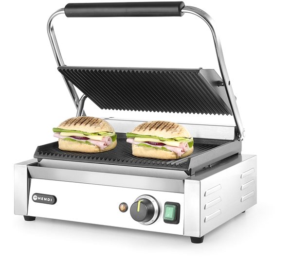HENDI Contact Panini Grill, Ribbed on Both Sides 263655 Lifestyle