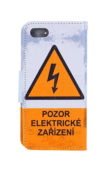 Puzdro na mobil TopQ iPhone SE 2020 knižkové Pozor elektrické zariadenie 49764 ...