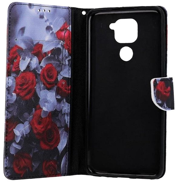 Pouzdro na mobil TopQ Xiaomi Redmi Note 9 knížkové Červené růže mix 60088 ...