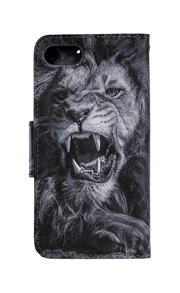 Pouzdro na mobil TopQ iPhone SE 2020 knížkové Černobílý lev 62609 ...