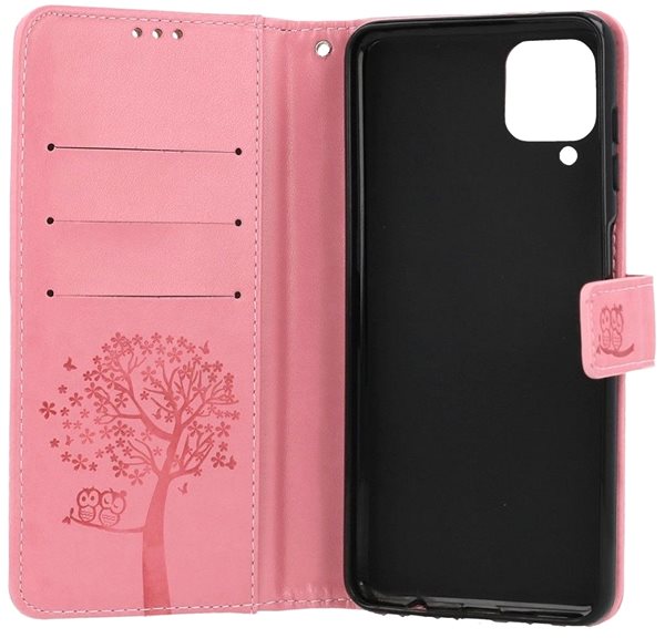 Puzdro na mobil TopQ Samsung A22 knižkové Svetlo ružové strom sovičky 66295 ...