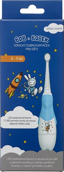 Elektrická zubná kefka Profesor Max Bob a Bobek 0 –5 rokov modrý s kozmonautom, 0 – 5 rokov color box ...