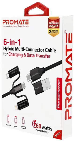Data Cable PROMATE PentaPower 6in1 ...