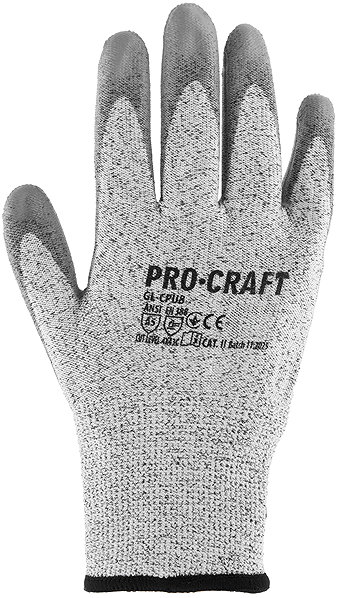 Pracovné rukavice Procraft Pracovné rukavice polyuretánové odolné proti prerezaniu L, GL-CPU9 ...