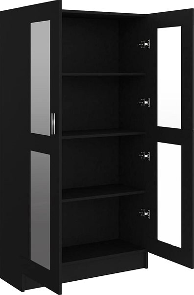 Skriňa Presklená skrinka čierna, 82,5 x 30,5 x 150 cm, drevotrieska 802760 Vlastnosti/technológia