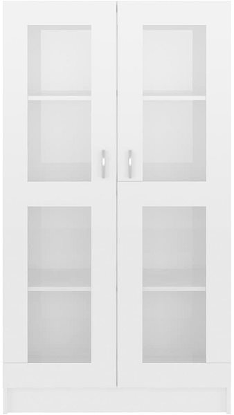 Skriňa Presklená skrinka biela, vysoký lesk, 82,5 x 30,5 x 150 cm, drevotrieska 802765 Screen