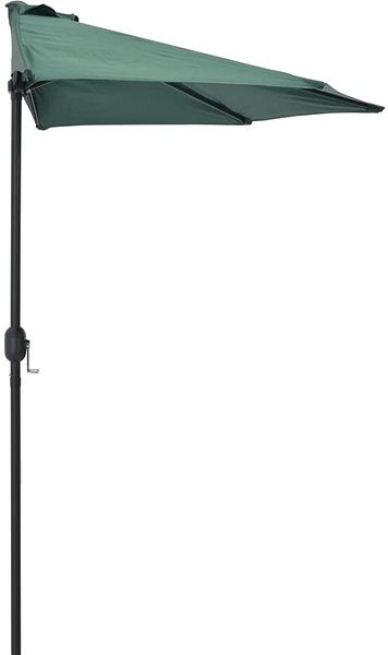 Slnečník SHUMEE Slnečník na balkón, hliníková tyč, zelený 270 × 135 cm polkruh 44588 Vlastnosti/technológia