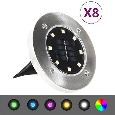 Zahradní osvětlení Solární světlo k zapíchnutí do země 8 ks LED RGB barva 315695 Vlastnosti/technologie