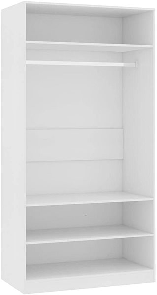 Šatníková skriňa Šatňová skrinka biela, 100 x 50 x 200 cm, drevotrieska 800225 ...