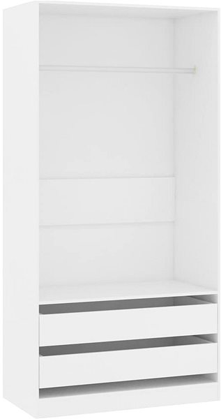 Šatníková skriňa Šatníková skrinka biela, 100 x 50 x 200 cm, drevotrieska 800603 ...