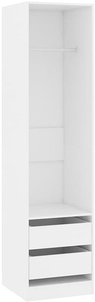 Šatníková skriňa Šatníková skrinka so zásuvkami biela, 50 x 50 x 200 cm, drevotrieska 800612 ...