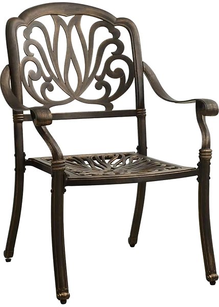 Záhradná stolička Záhradné stoličky 2 ks liaty hliník bronzové 315567 Bočný pohľad