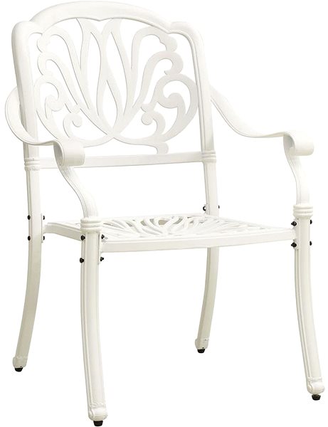 Zahradní židle Zahradní židle 2 ks litý hliník bílé 315569 Boční pohled