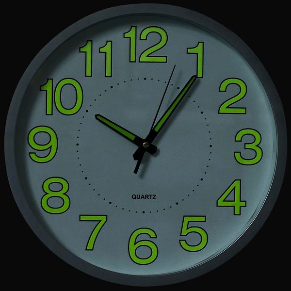 Nástenné hodiny Svietiace nástenné hodiny biele 30 cm 325167 ...