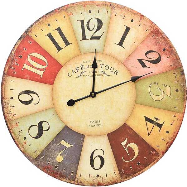 Nástenné hodiny Vintage nástenné hodiny farebné 60 cm 325181 ...