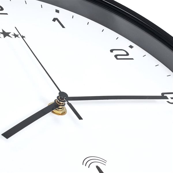 Nástenné hodiny Rádiom riadené nástenné hodiny Quartz 31 cm bieločierne Vlastnosti/technológia