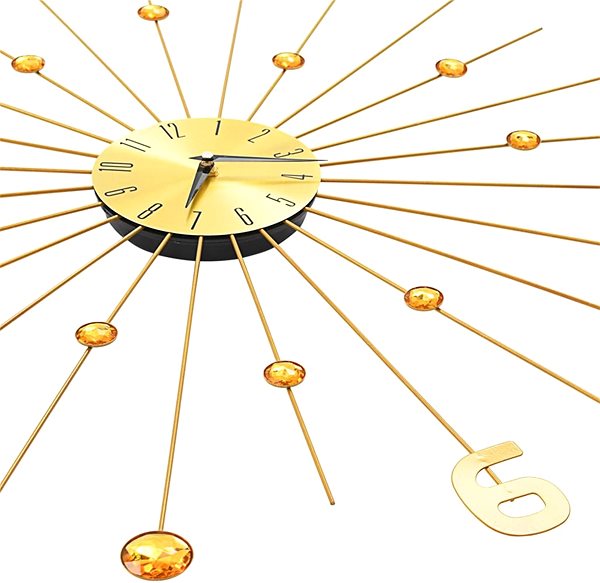 Nástenné hodiny Nástenné hodiny kovové 70 cm zlaté Vlastnosti/technológia