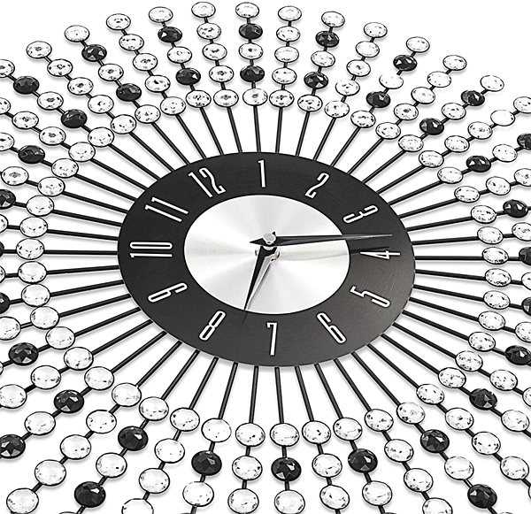 Nástenné hodiny Nástenné hodiny kovové 43 cm čierne Vlastnosti/technológia
