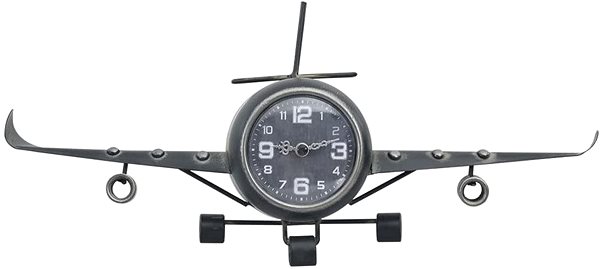 Wall Clock Airplane Clock Grey 41 x 8 x 17cm Metal Screen
