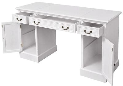 Písací stôl Písací stôl na dvoch podstavcoch, biely, 140 × 48 × 80 cm 244370 ...