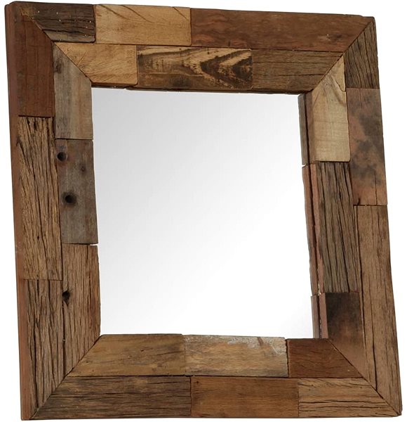 Zrkadlo Zrkadlo masívne recyklované drevo 50 x 50 cm ...