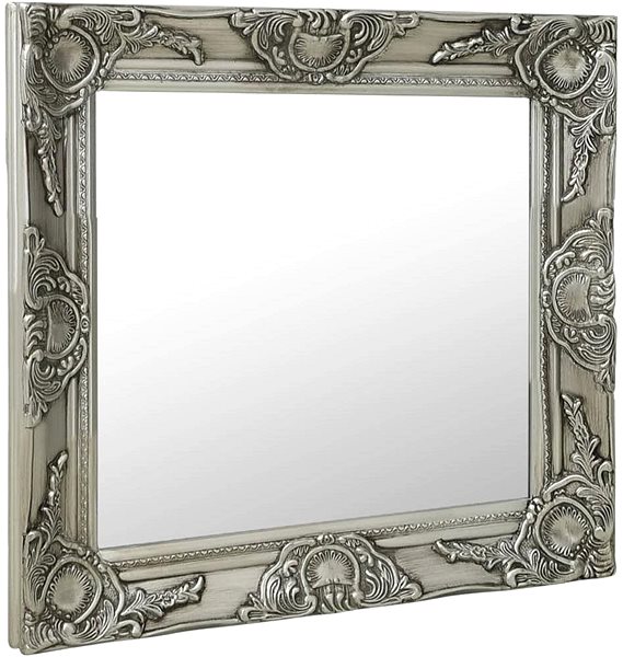 Zrkadlo Nástenné zrkadlo barokový štýl 60 x 60 cm strieborné ...