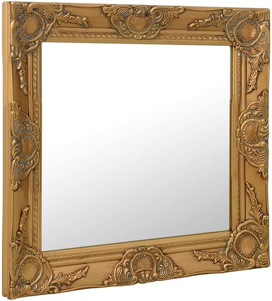 Zrkadlo Nástenné zrkadlo barokový štýl 60 x 60 cm zlaté ...