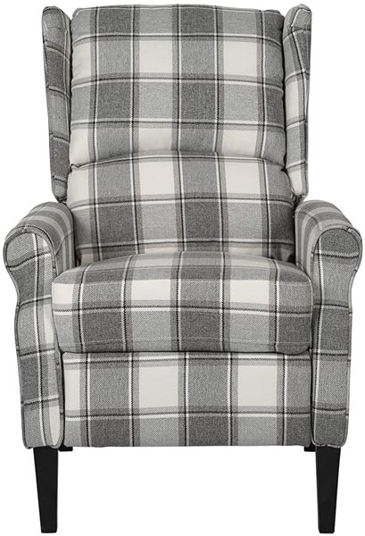 Kreslo Polohovacie kreslo biele a sivé textil, 329306 ...