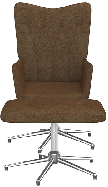 Kreslo Relaxačné kreslo so stoličkou hnedé textil, 327603 ...