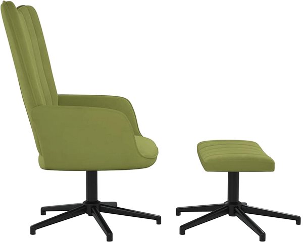 Kreslo Relaxačné kreslo so stoličkou svetlo zelené zamat, 327713 ...