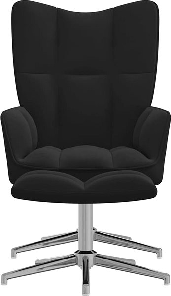 Kreslo Relaxačné kreslo so stoličkou čierne zamat, 328134 ...