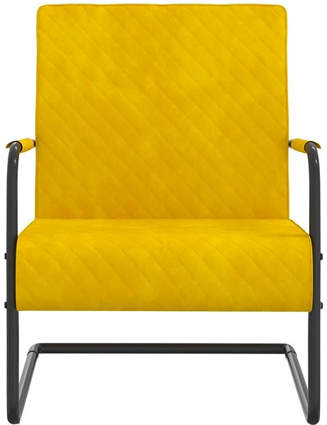 Kreslo Konzolová stolička horčicovo žltá zamat, 325731 ...