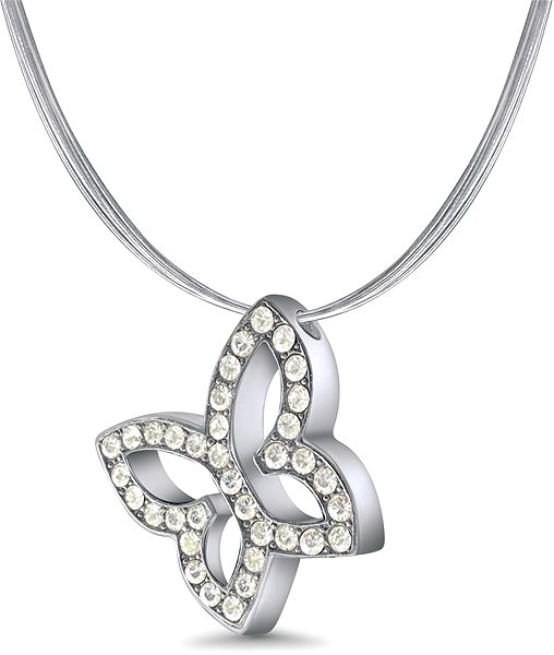 E.L. 3 Butterfly Strass Crystal Necklace.