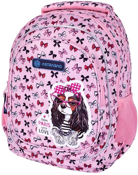 School Backpack HEAD Sweet Dog With Bows, Pink .
