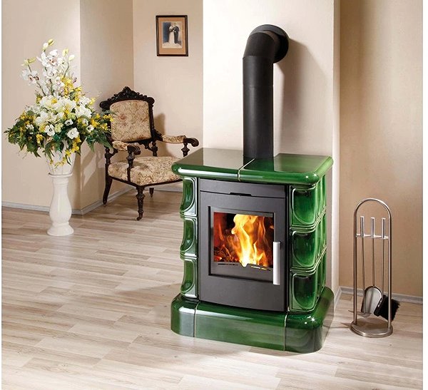 Wood Stove HAAS+SOHN, MANTA Tiled Top Plate + Pedestal ...