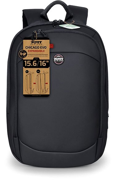 Laptop Backpack PORT DESIGNS Chicago Evo Expandable 15.6/16'', black ...