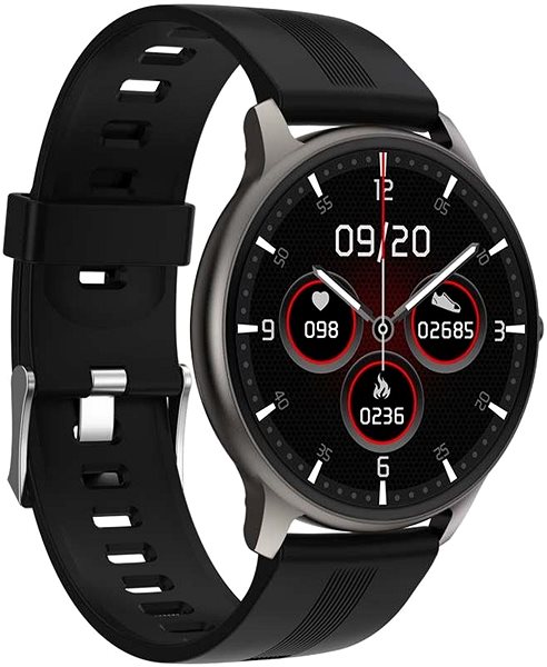 Smart Watch Printwell PW-103, Black with Black Strap Lateral view