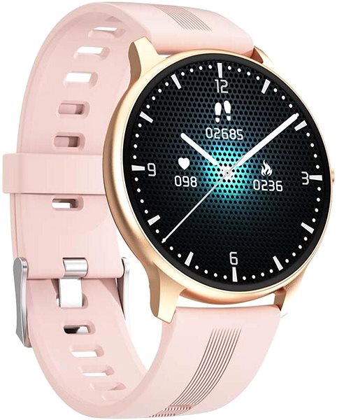Smart Watch Printwell PW-103, Gold with Pink Strap Lateral view
