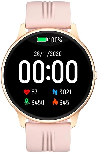 Smart Watch Printwell PW-103, Gold with Pink Strap Screen