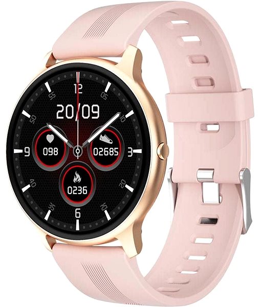 Smart Watch Printwell PW-103, Gold with Pink Strap Lateral view